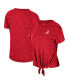 ფოტო #1 პროდუქტის Women's Crimson Distressed Alabama Crimson Tide Finalists Tie-Front T-shirt