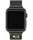ფოტო #1 პროდუქტის Women's Black Stainless Steel Mesh Signature "C" Charm Strap for Apple Watch, 38, 40, 41mm