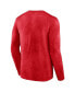 ფოტო #3 პროდუქტის Men's Heather Red LA Clippers Front Court Press Snow Wash Long Sleeve T-Shirt