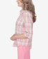 Фото #4 товара Petite Miami Beach Button Down Plaid Blouse