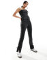 Фото #2 товара Weekday Cassidy co-ord lace up slim trousers in black
