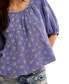 ფოტო #4 პროდუქტის Women's Chloe Printed Cotton Cutout Tie-Back Top