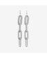 Flat Chain Drop Earrings Silver