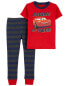 Фото #3 товара Toddler 2-Piece Cars 100% Snug Fit Cotton Pajamas 3T