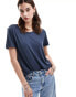 Фото #1 товара Monki super soft t-shirt in dark blue