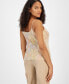Фото #2 товара Women's Shimmer Knit Draped-Neck Camisole Top, Created for Macy's