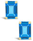 ფოტო #6 პროდუქტის Blue Topaz (1-3/8 ct. t.w.) Stud Earrings in 14K Yellow Gold or 14K White Gold