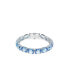 Фото #1 товара Octagon Cut, Color Gradient, Blue, Rhodium Plated Millenia Bracelet