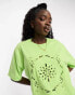 Фото #6 товара ASOS DESIGN Oversized t-shirt in embroidered cutwork in lime