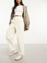 Фото #1 товара ASOS DESIGN cord barrel leg trouser in white