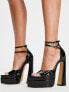 Фото #7 товара Ego Marshall double platform sandals with ankle strap in black
