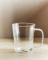 Borosilicate glass mug with lines