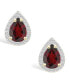 Фото #3 товара Серьги Macy's Garnet and Created Sapphire Halo Studs