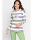 100% Cotton Long Sleeve Stripe & Placement Print Jersey Top