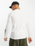 Hollister script chest & arm logo long sleeve top in white