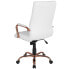 Фото #2 товара High Back White Leather Executive Swivel Chair With Rose Gold Frame And Arms
