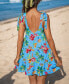 Фото #2 товара Women's Parrot and Palm Bright Tropical Mini Beach Dress