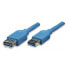 Фото #1 товара Techly ICOC-U3-AA-30-EX - 3 m - USB A - USB A - USB 3.2 Gen 1 (3.1 Gen 1) - 5000 Mbit/s - Blue