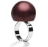 Металлическое кольцо Bordeaux от #ballsmania - Originální prsten A100M 19-1617 silver, burgundy - фото #1