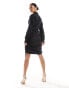 Vero Moda ruched side shirt mini dress in black Черный, XS - EU 34 - фото #4