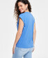 Фото #2 товара Women's Embellished Cotton Top, Created for Macy's