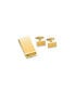 Фото #1 товара Gold-tone Rectangular Engravable Cuff Link and Money Clip Set