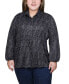 Фото #1 товара Plus Size Long Dolman Sleeve Drawstring-Waist Tunic Top