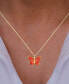 Фото #2 товара Macy's enamel Butterfly 18" Pendant Necklace in 14k Gold