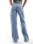 Фото #3 товара NA-KD wide leg high waist jean in light blue