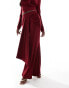 Daska twist front skirt co-ord in wine