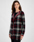 Фото #1 товара Petite Plaid Open-Front Cardigan