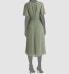 Фото #3 товара Lauren Ralph Lauren 302986 Womens Tie Belt Pleated Flutter Fit + Flare Dress 14