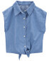 Фото #2 товара Футболка для девочек Carter's Kid Button-Up Tie-Front Chambray Top