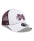 Men's White/Maroon Mississippi State Bulldogs Court Sport Foam A-Frame 9FORTY Adjustable Trucker Hat