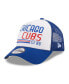 ფოტო #1 პროდუქტის Men's White, Royal Chicago Cubs Stacked A-Frame Trucker 9FORTY Adjustable Hat