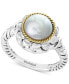 Фото #1 товара EFFY® Cultured Freshwater Pearl (9mm) Ring in Sterling Silver & 18k Gold