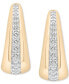 ფოტო #2 პროდუქტის Diamond Tapered Extra Small Hoop Earrings (1/4 ct. t.w.) in Gold Vermeil, Created for Macy's