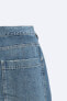Фото #10 товара Джинсовые джорты из ткани с винтажным эффектом потертости ZARA