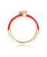 Фото #2 товара Kids/Teens 14k Yellow Gold Plated with Cubic Zirconia Heart Solitaire Red Enamel Ring