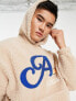 Фото #1 товара ASOS Actual co-ord oversized hoodie in teddy borg with boucle logo in cream