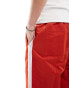 ASOS DESIGN wide nylon trousers in red with white side panel