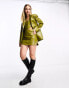 Фото #3 товара The Frolic patent croc tailored blazer co-ord in fern green