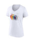 ფოტო #3 პროდუქტის Women's White WNBA Logowoman Pride V-Neck T-shirt