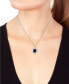 Фото #2 товара EFFY Collection eFFY® Lab Grown Sapphire (4-1/2 ct. t.w.) & Lab Grown Diamond (1-3/4 ct. t.w.) Starburst Halo 18" Pendant Necklace in 14k White Gold