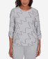 ფოტო #1 პროდუქტის Casual Fridays Women's Diagonal Textured Crew Neck Top