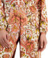 Фото #4 товара Women's Medallion Melody Wide Leg Satin Pants, Regular & Petite, Created for Macy's