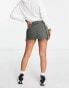 Фото #4 товара ASOS DESIGN Petite bellow pocket mini skirt in khaki