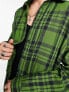COLLUSION oversized check shirt in green