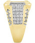 Men's White Diamond (1-1/3 ct. t.w.) & Brown Diamond (7/8 ct. t.w.) Cluster Ring in 10k Gold