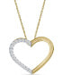 ფოტო #1 პროდუქტის Diamond Half Heart 18" Pendant Necklace (1/10 ct. t.w.) in 10k Gold